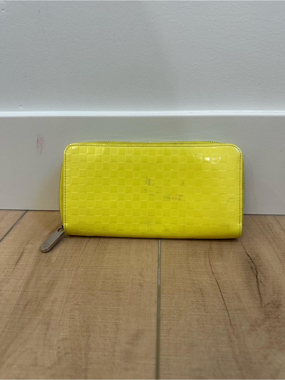 Louis Vuitton Yellow Damier Zip Around Wallet